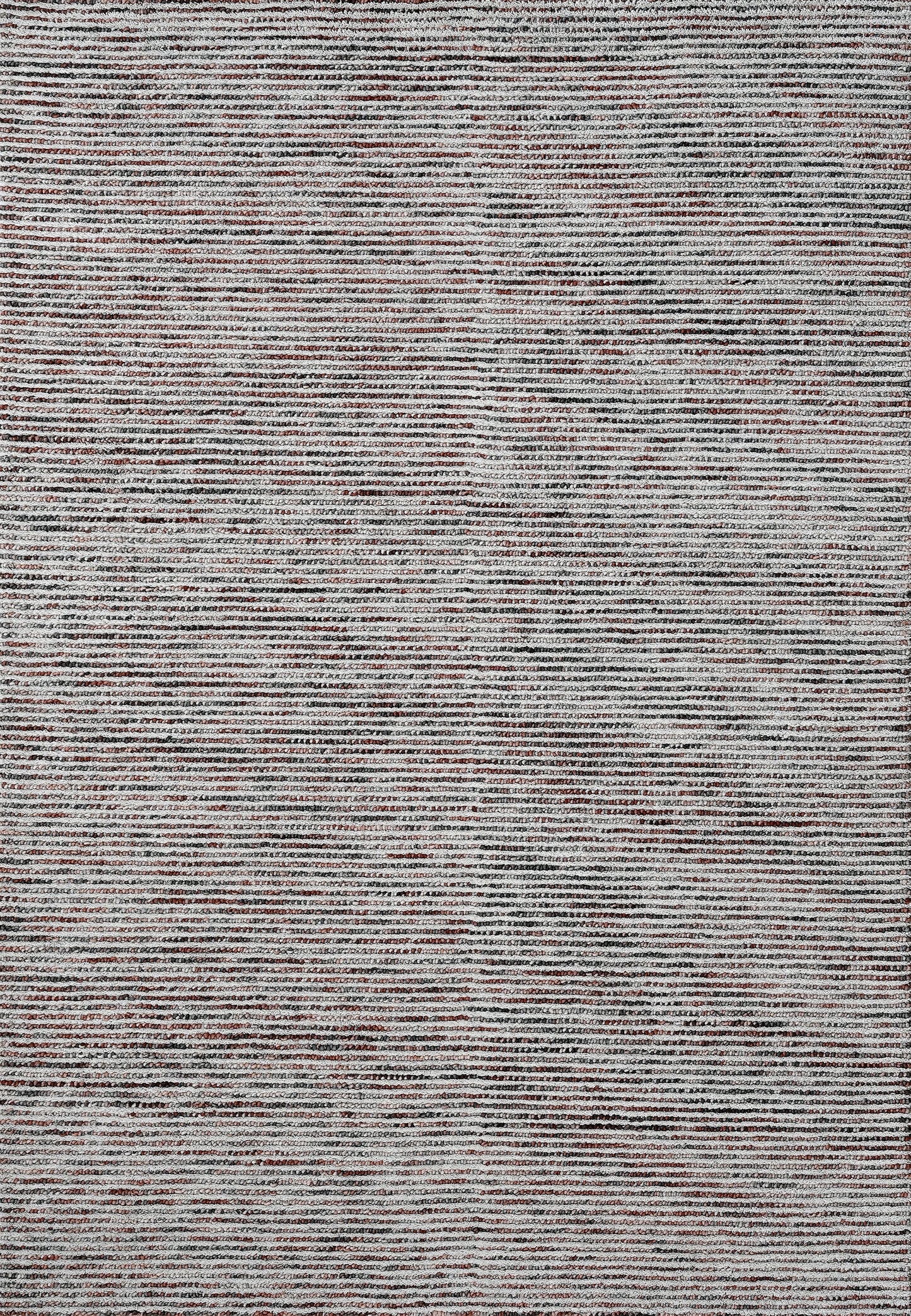 Jax Modern Ivory/Grey/Rust Striped Low Pile Rug