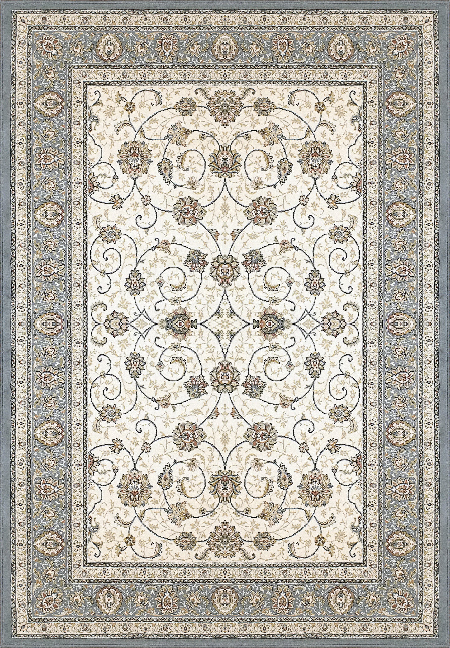 ANCIENT GARDEN 57120 IVORY/LIGHT BLUE