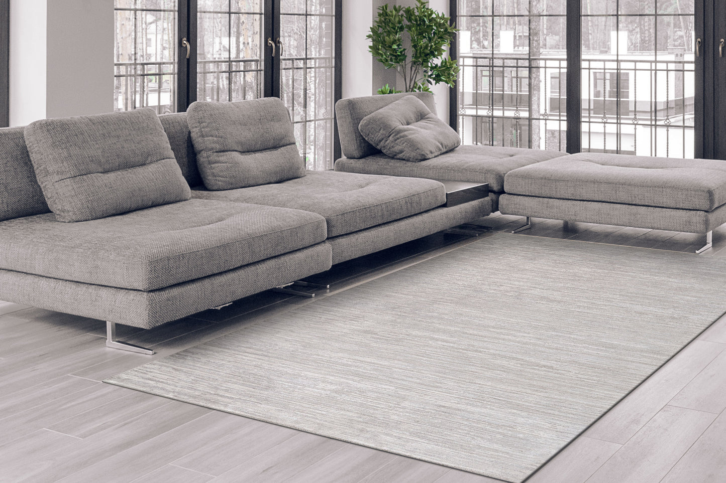 Mesa Modern Cream/Beige Abstract Low Pile Rug