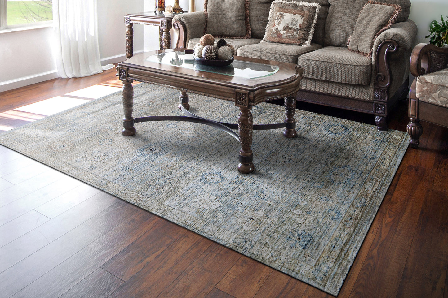 Trevi Transitional Beige/Multi Floral Low Pile Rug