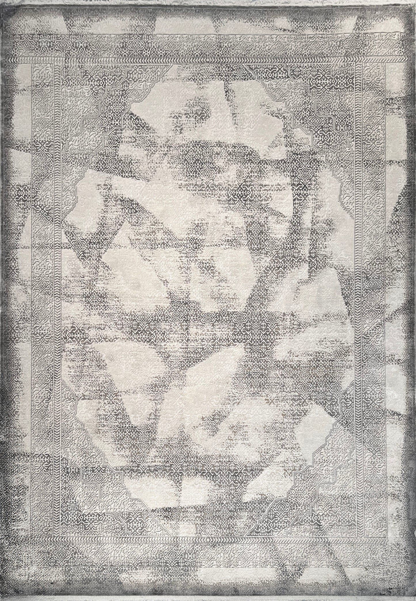 Ruby Modern Grey/Ivory Abstract Low Pile Rug