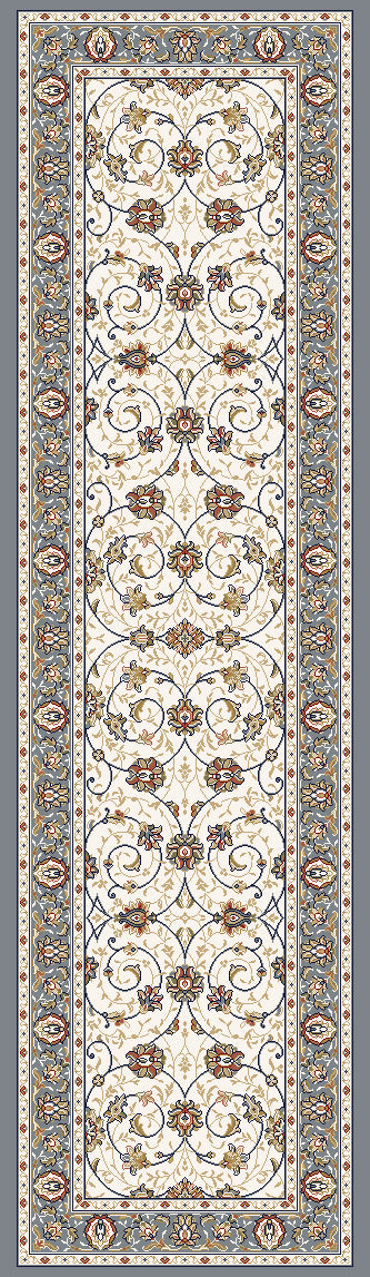 ANCIENT GARDEN 57120 IVORY/LIGHT BLUE