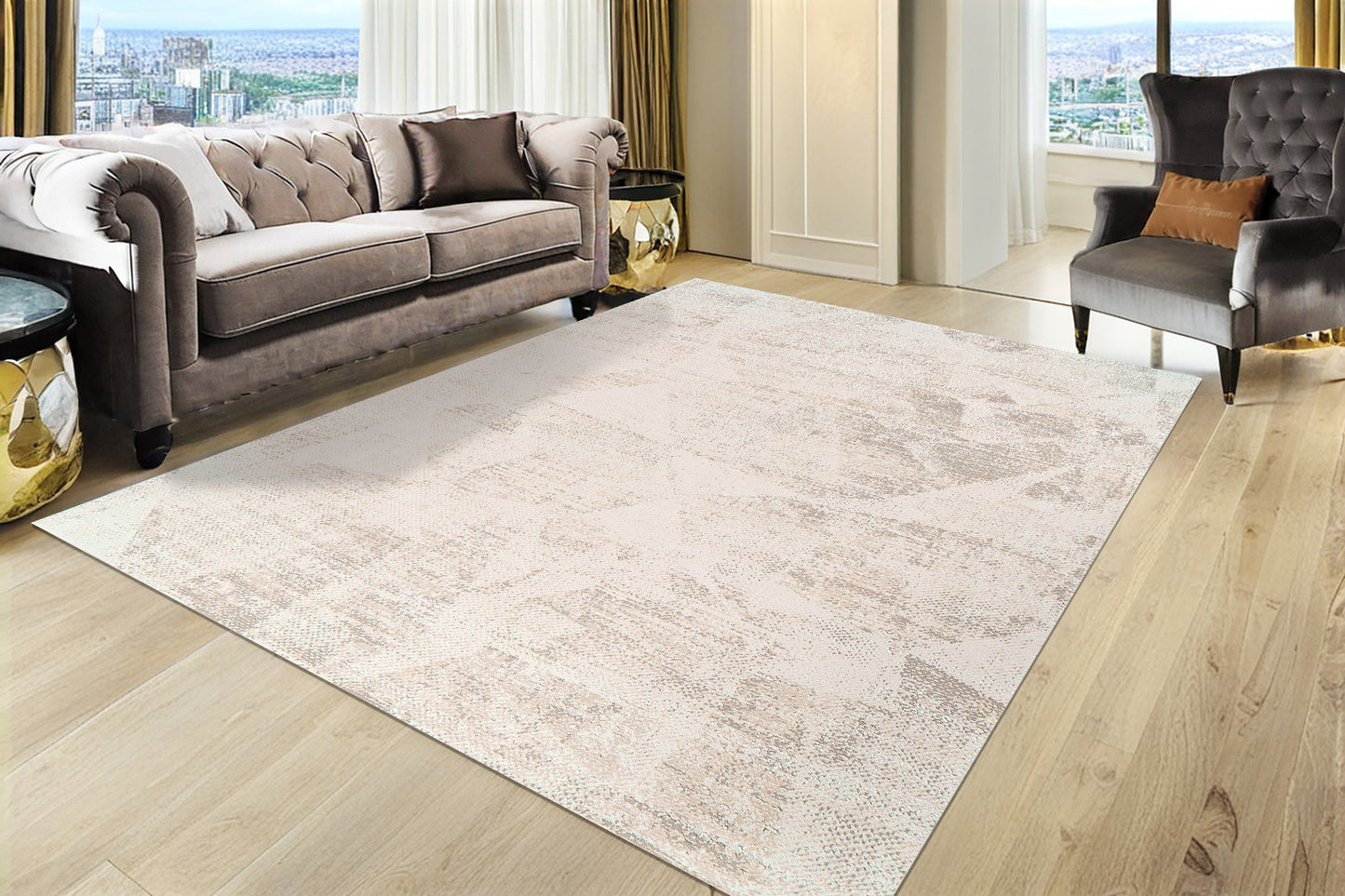 Penta Modern Grey Abstract Low Pile Rug