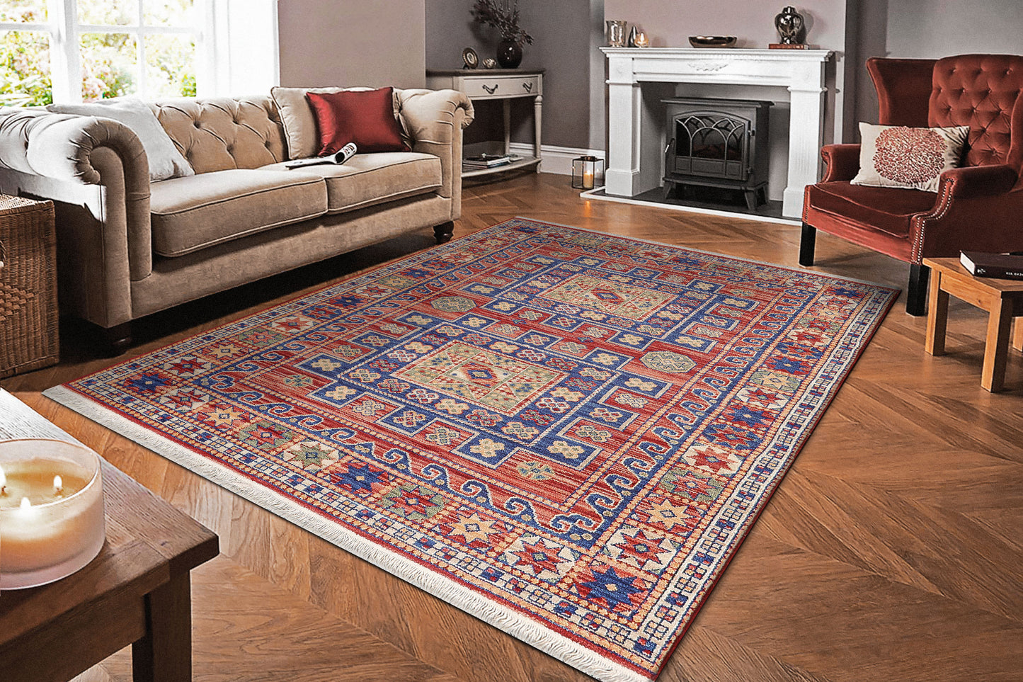 Wade Transitional Red/Multi Southwestern Low Pile Rug