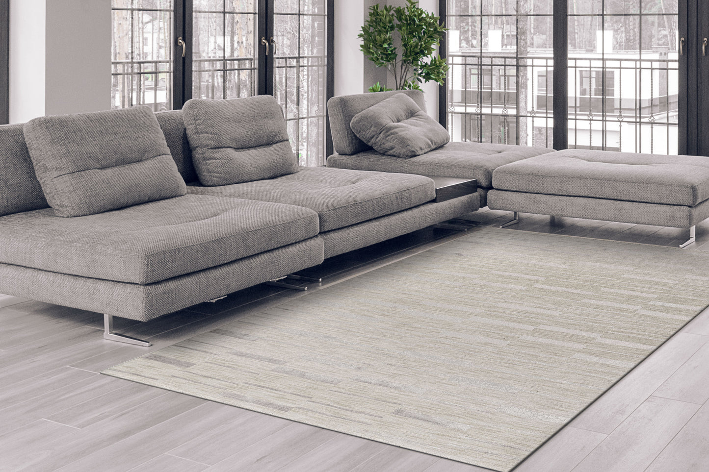 Mesa Modern Beige Geometric Low Pile Rug