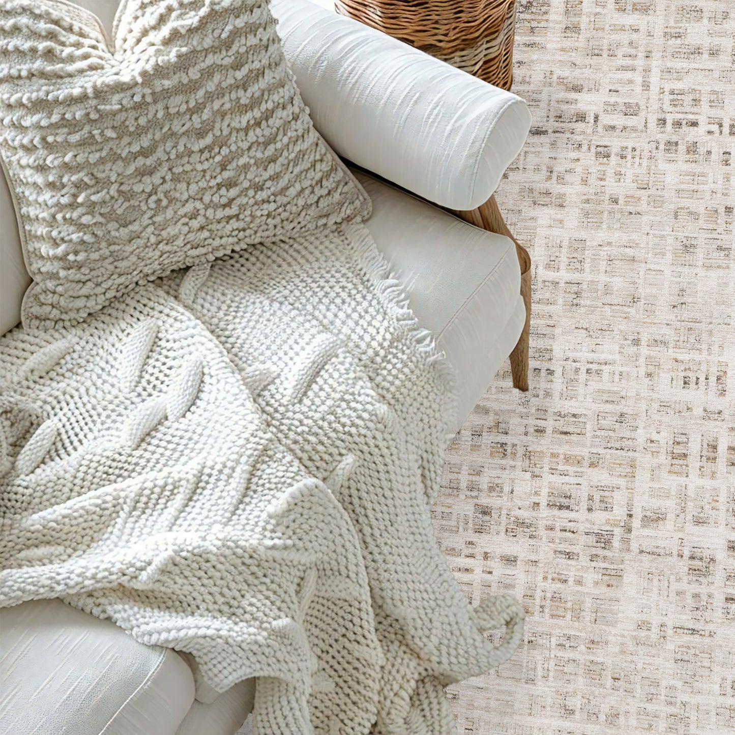 Artemis Modern Beige/Grey Geometric Medium Pile Rug