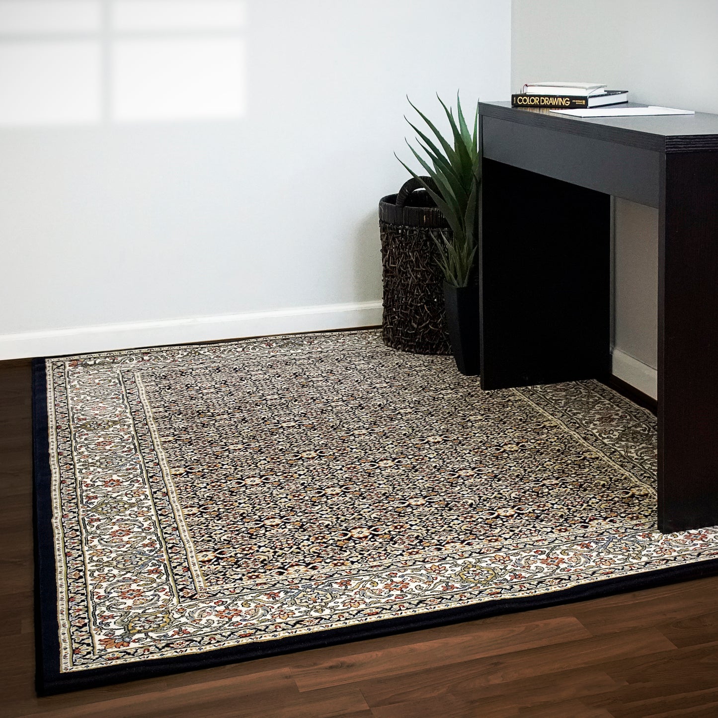 Ancient Garden Traditional Navy Classic Medium Pile Rug