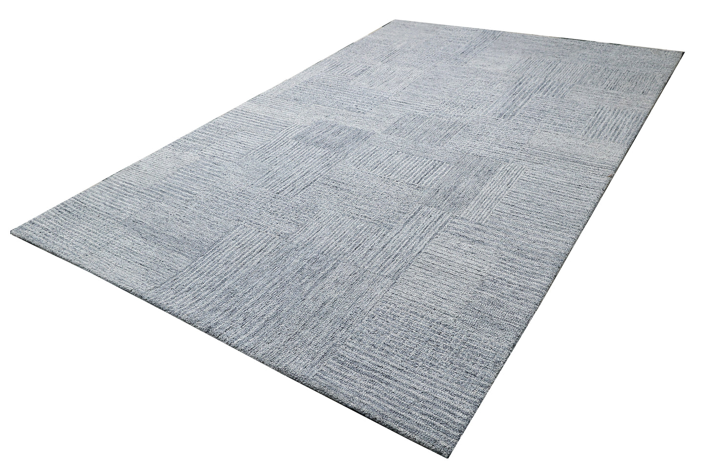 Forever Modern Light Grey/Silver Geometric Low Pile Rug