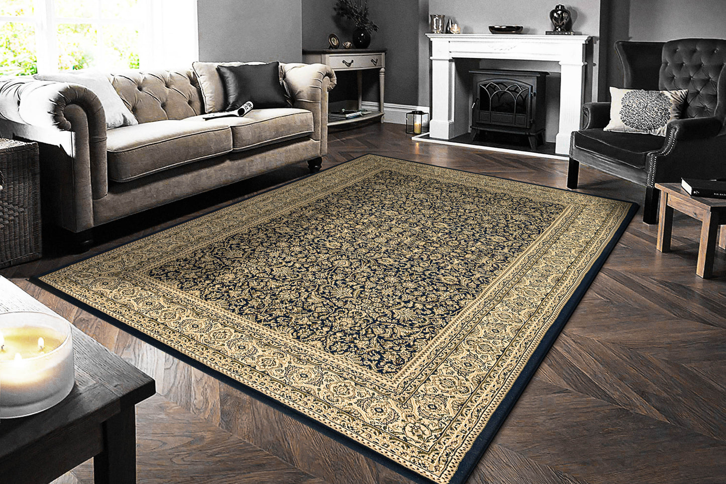 Legacy Traditional Black Classic Medium Pile Rug