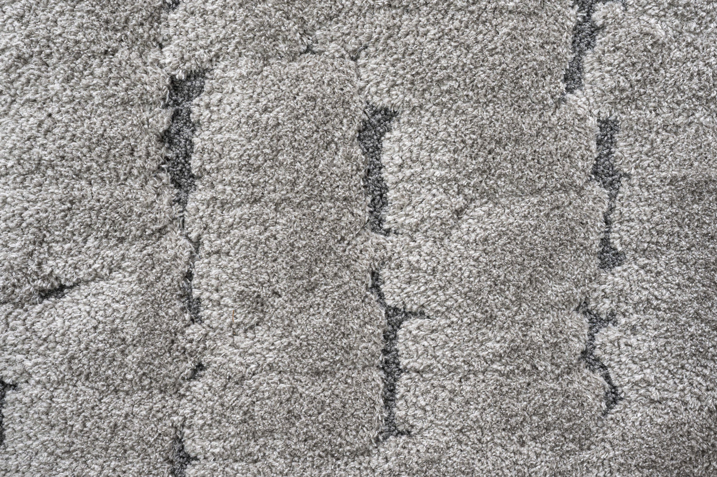 Masai Modern Grey Geometric Shag Rug