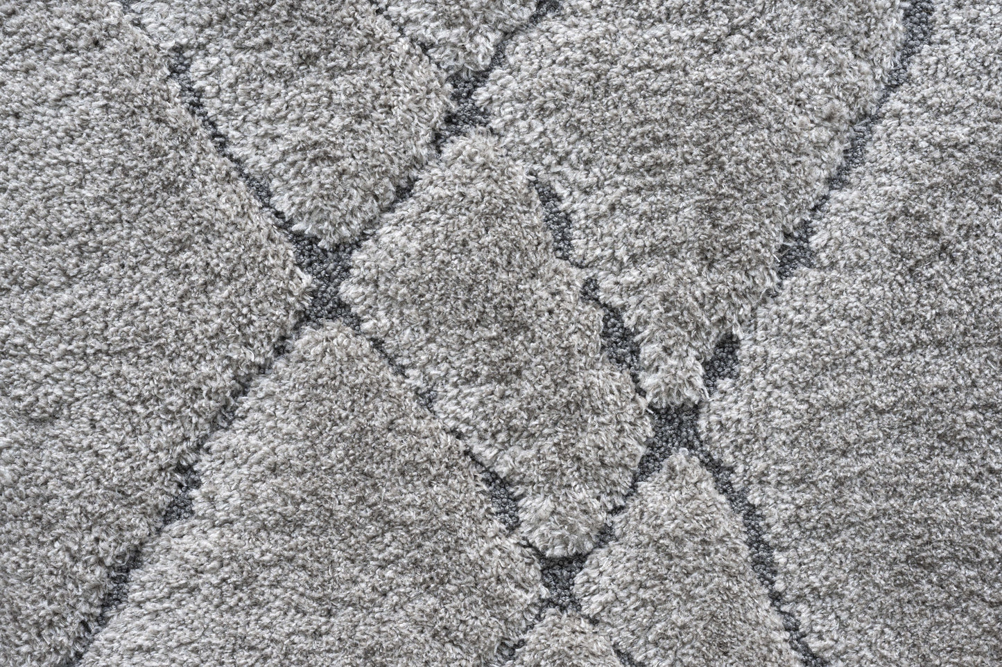 Masai Modern Beige Geometric Shag Rug