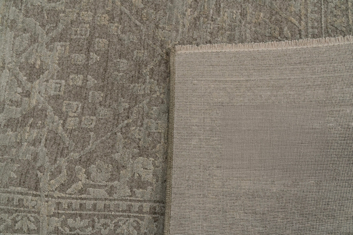 Meadow Transitional Grey Damask Medium Pile Rug