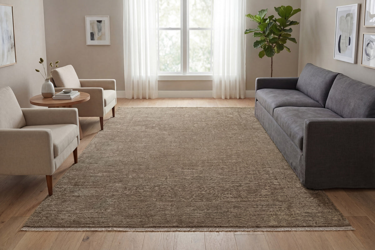 Meadow Transitional Gold/Beige Floral Medium Pile Rug
