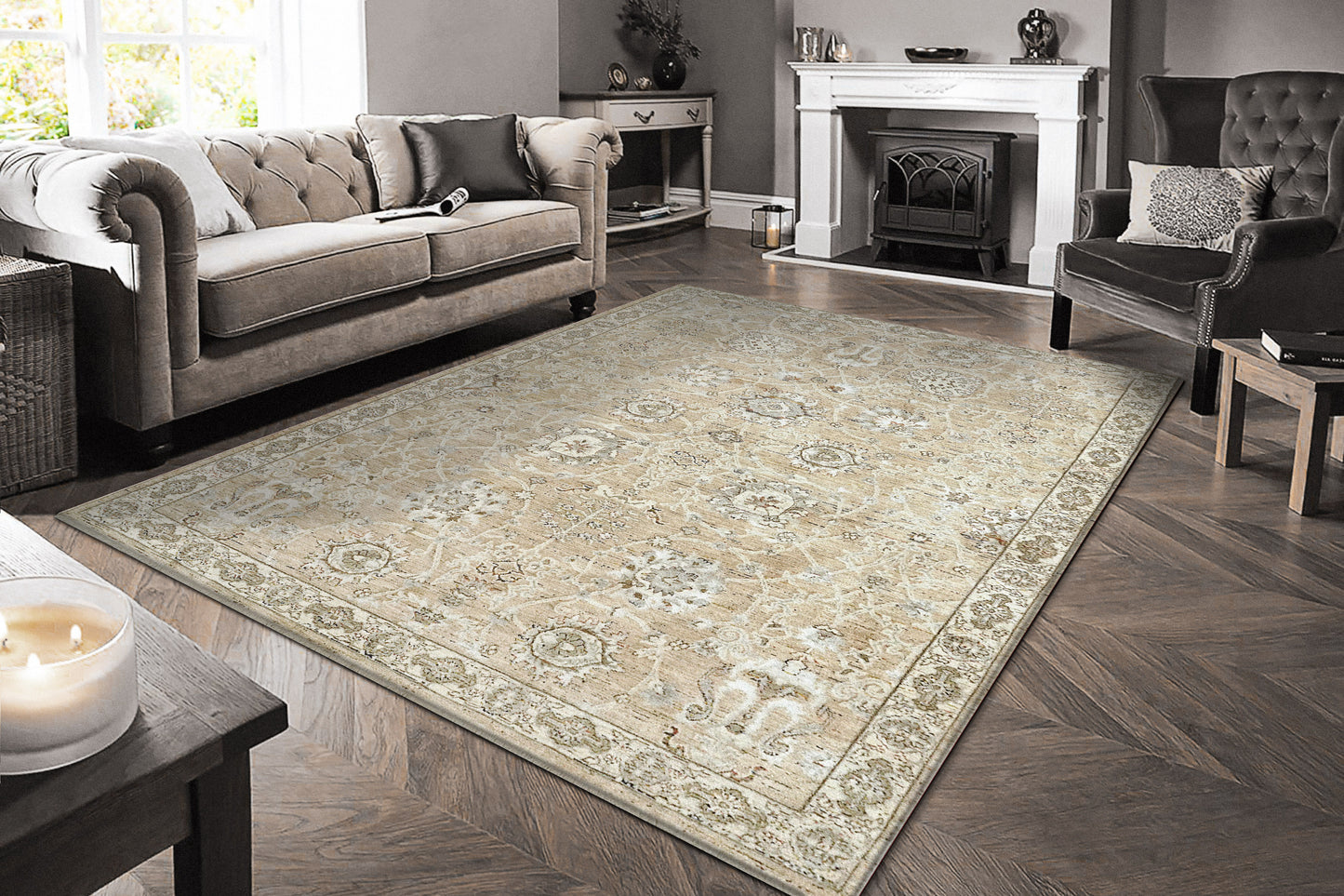 Octo Traditional Cream/Multi Oriental High-Low Rug