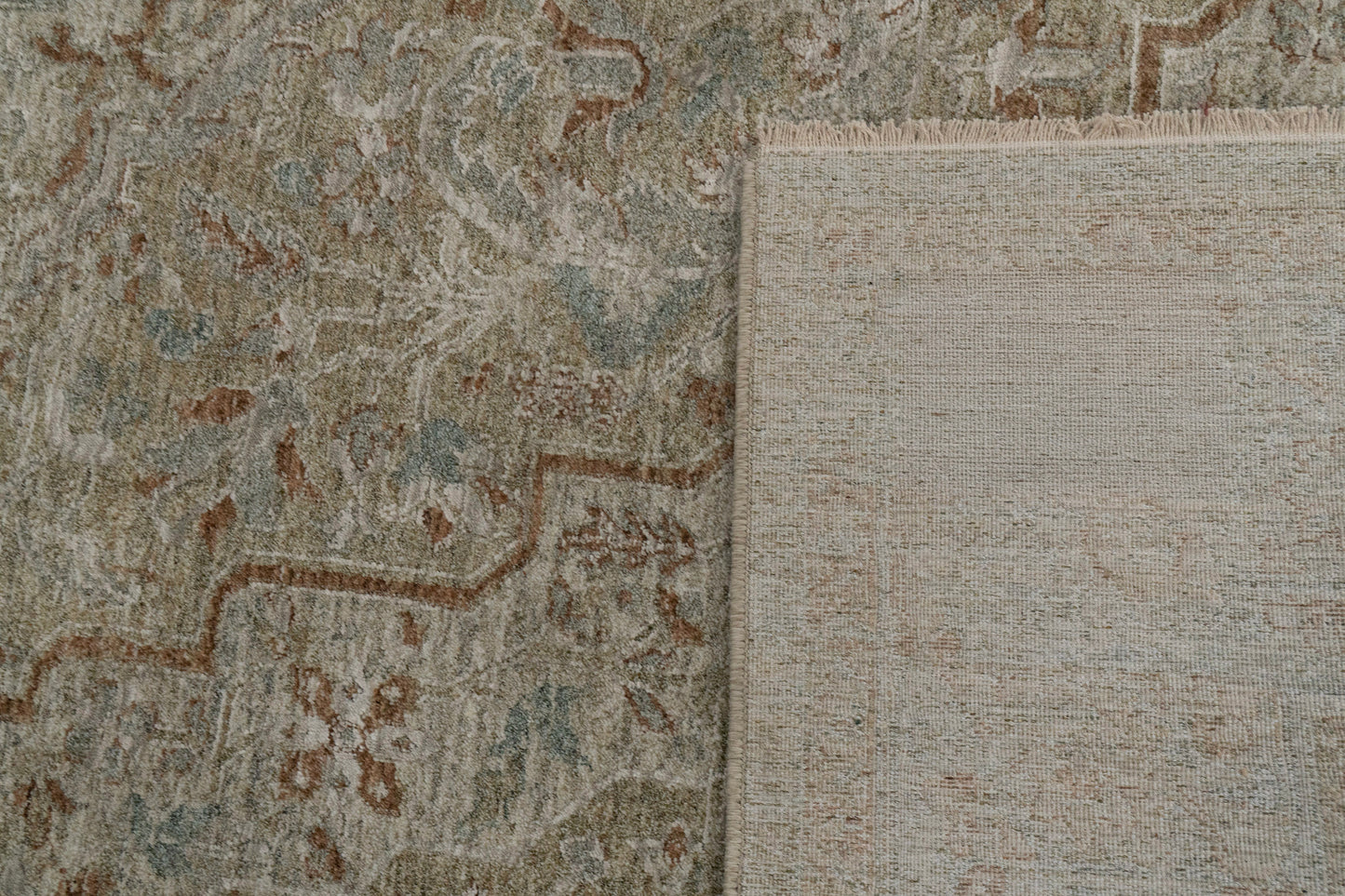 Pacific Transitional Beige/Cream/Coral Medallion Medium Pile Rug