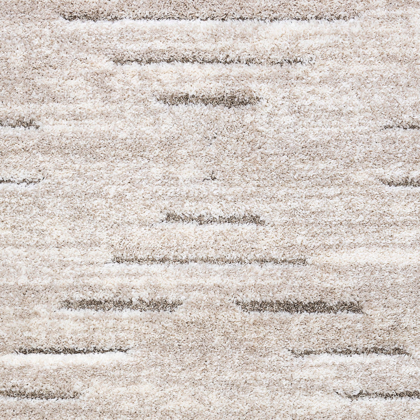 Pike Modern Ivory/Brown Geometric Shag Rug