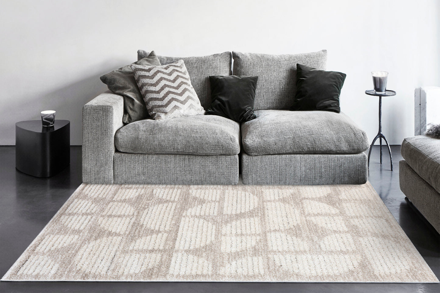 Pike Modern Sage/Ivory Geometric Shag Rug