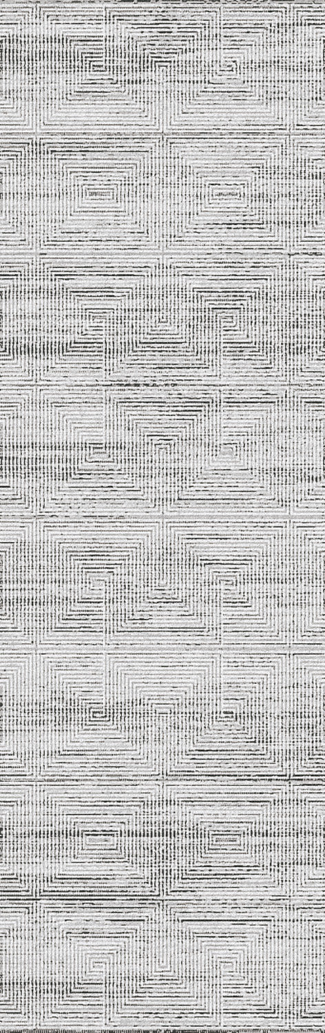 Rori Modern Grey Geometric Medium Pile Rug