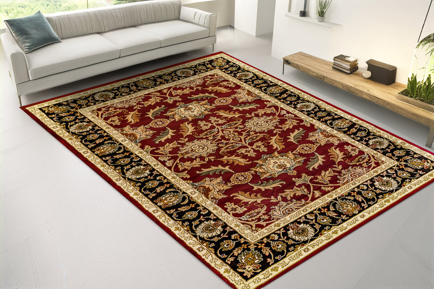 Yazd Traditional Red Classic Medium Pile Rug