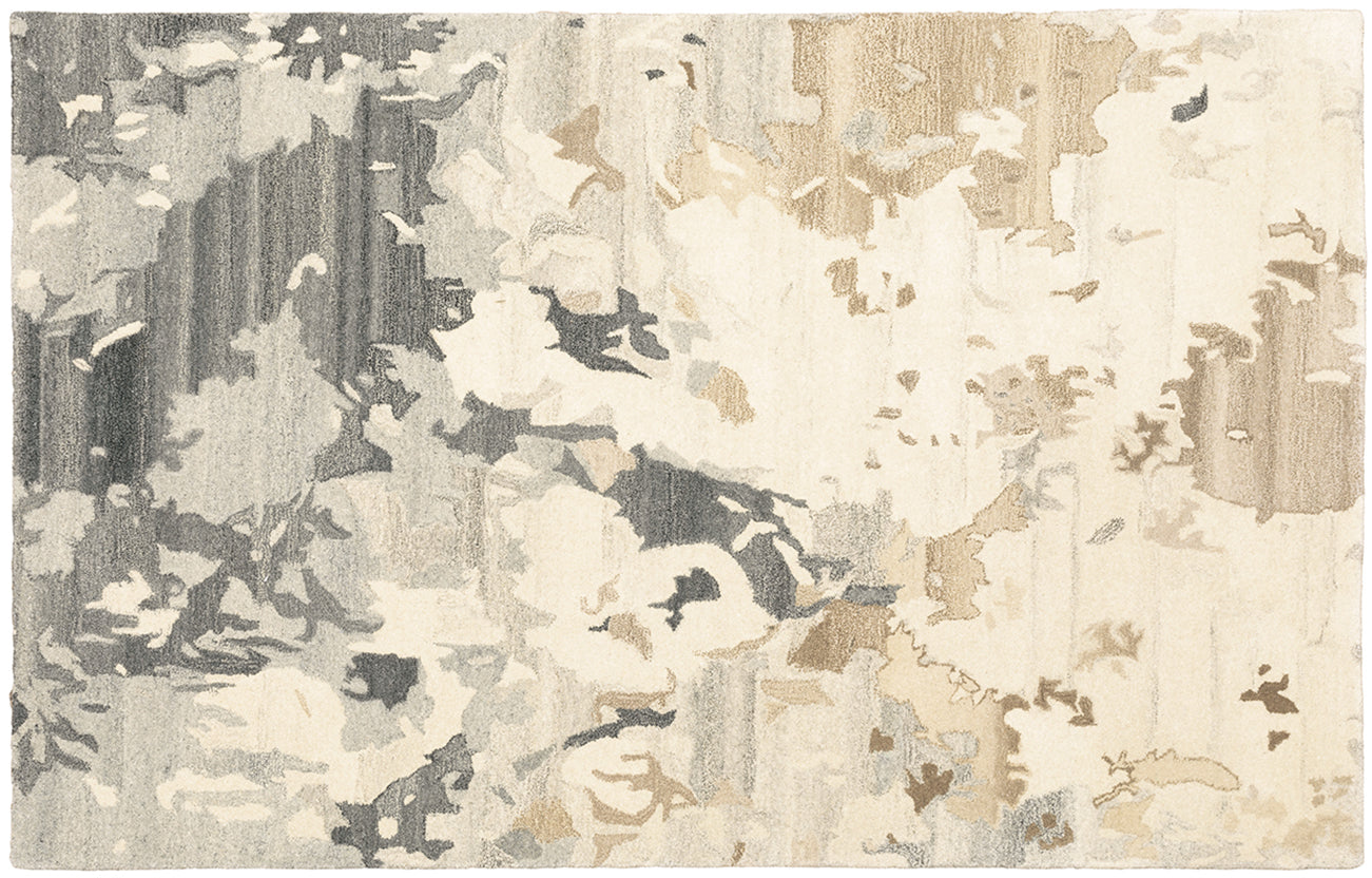 Anastasia Abstract Beige/ Charcoal Cut Pile Rug