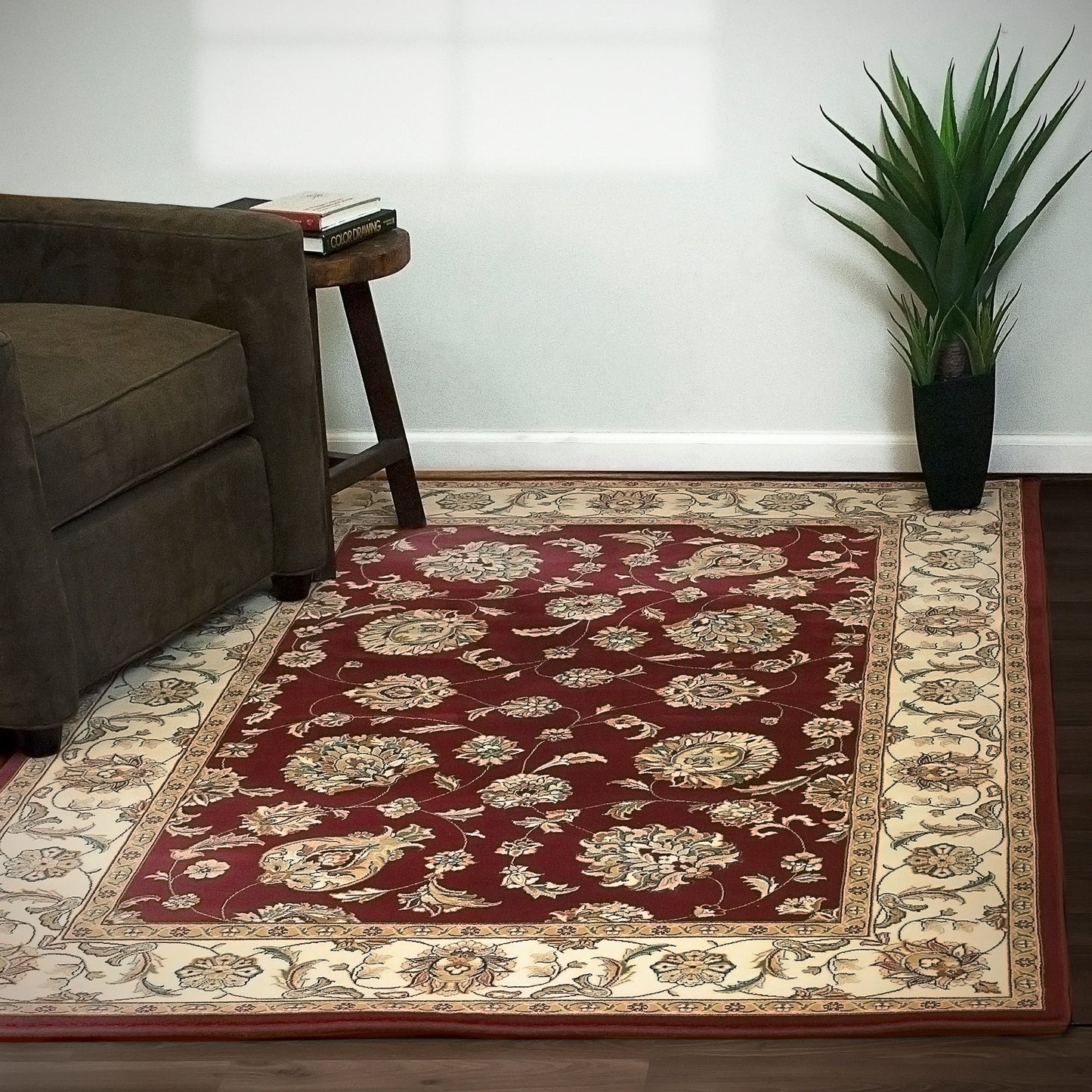 Ancient Garden 57365 Red/Ivory