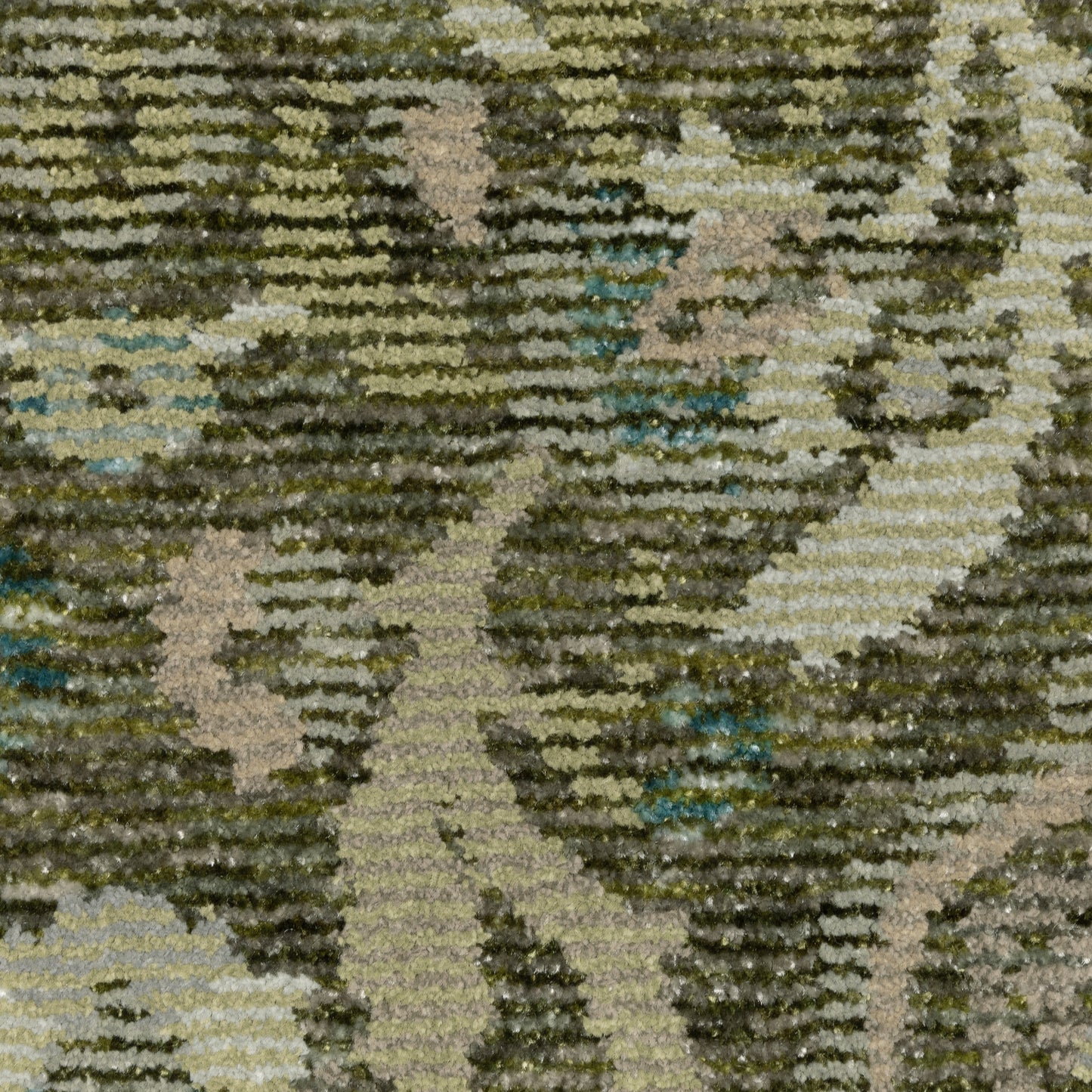 Andorra Floral Green/ Gold Medallion Cut Pile Rug