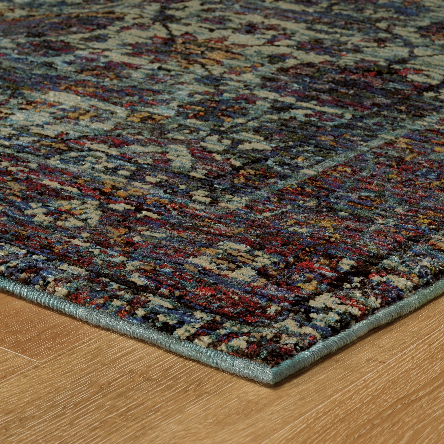 Andorra Overdyed Blue/ Purple Oriental Cut Pile Rug