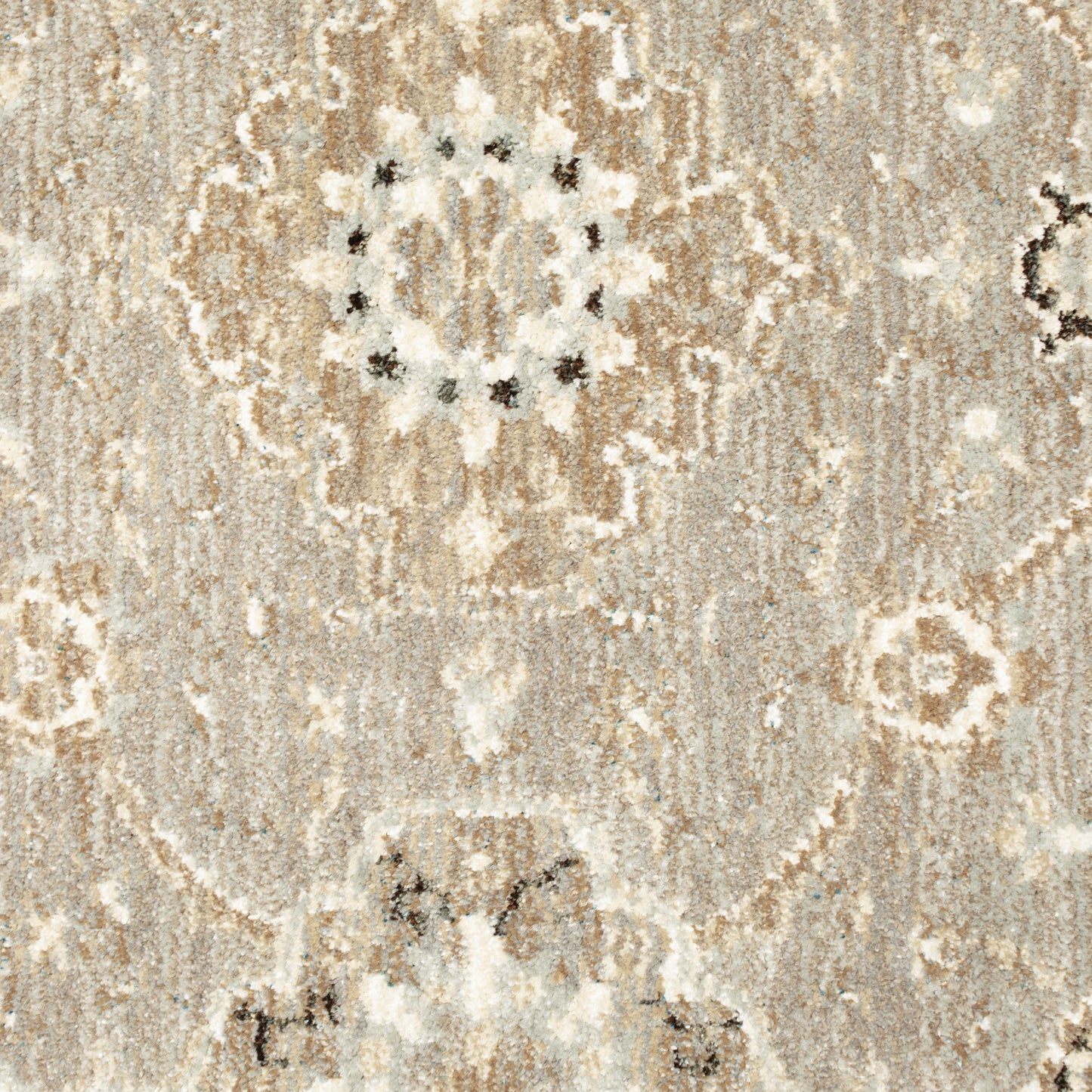 Andorra Floral Grey/ Ivory Oriental Cut Pile Rug