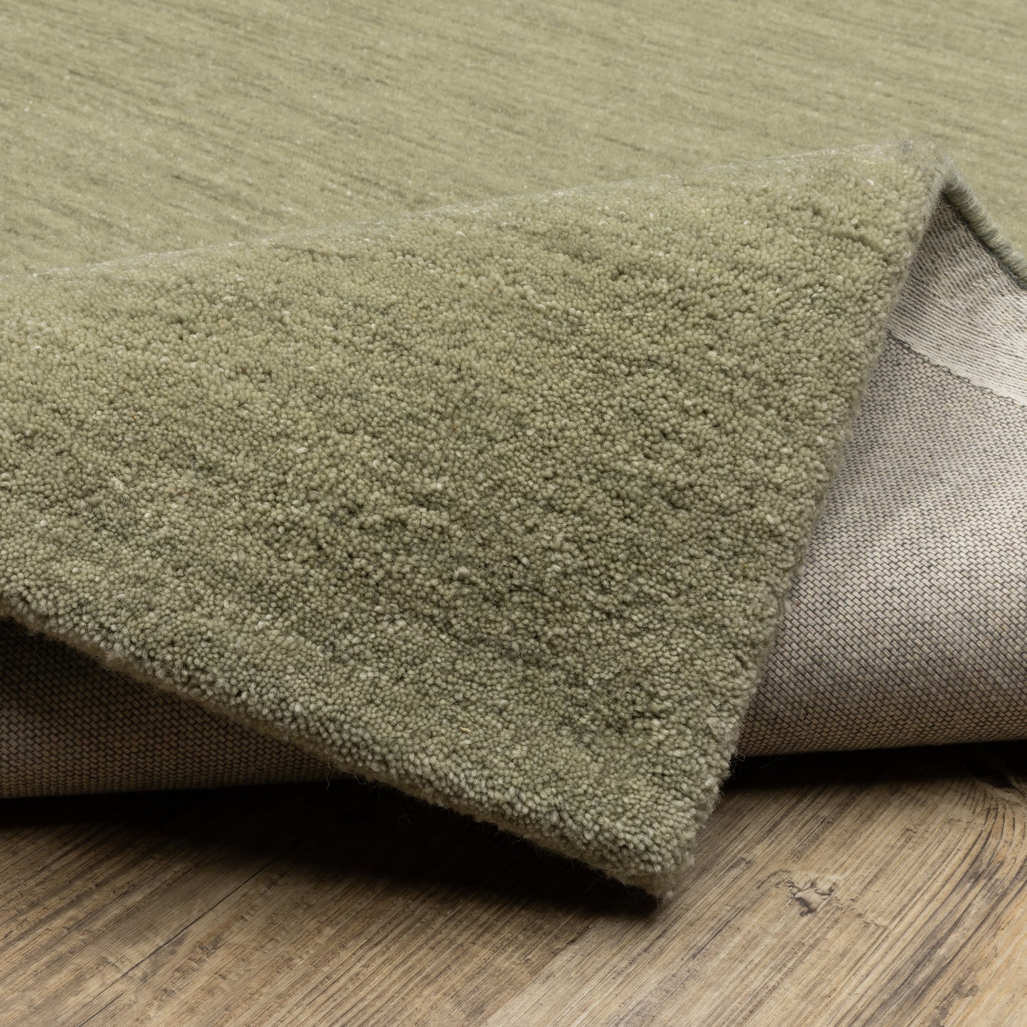 Aniston Ii Solid Green/ Green Cut Pile Rug