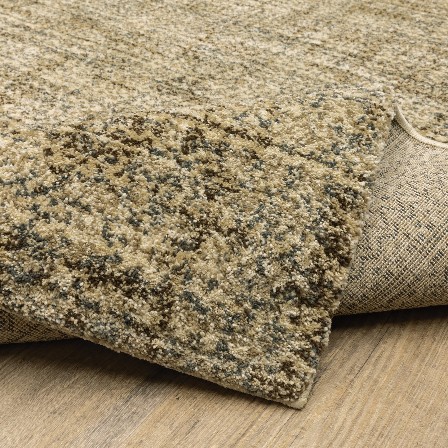 Astor Distressed Beige/ Brown Abstract Cut Pile Rug