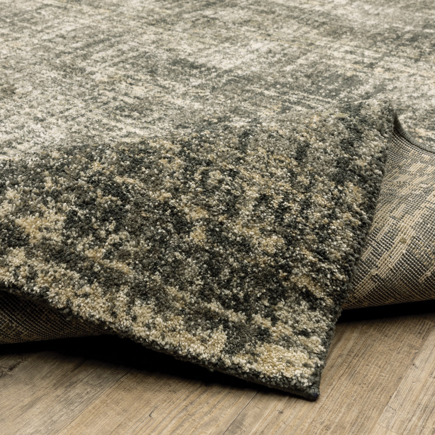 Astor Distressed Charcoal/ Beige Cut Pile Rug