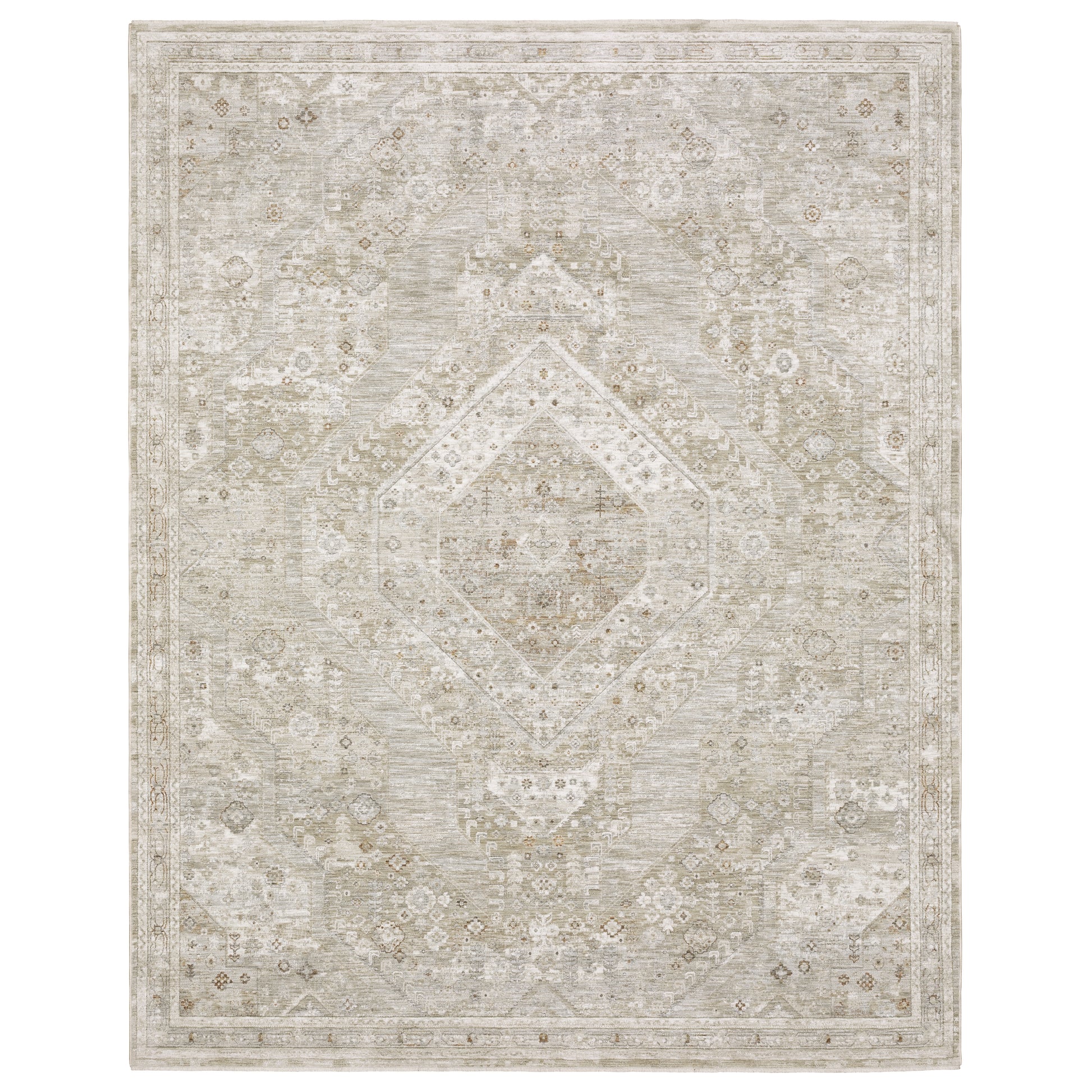 Avalon AVA06 Beige Medallion Rug