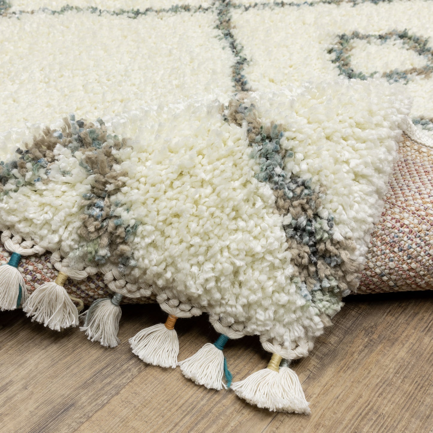Axis Geometric Ivory/ Multi Cut Pile Rug