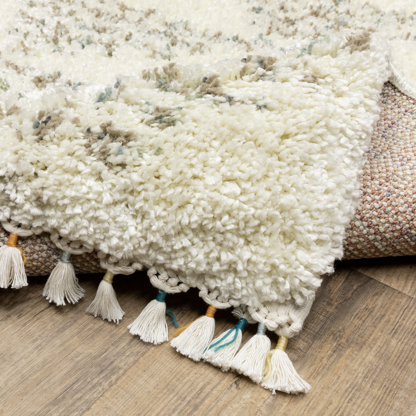 Axis Geometric Ivory/ Multi Cut Pile Rug