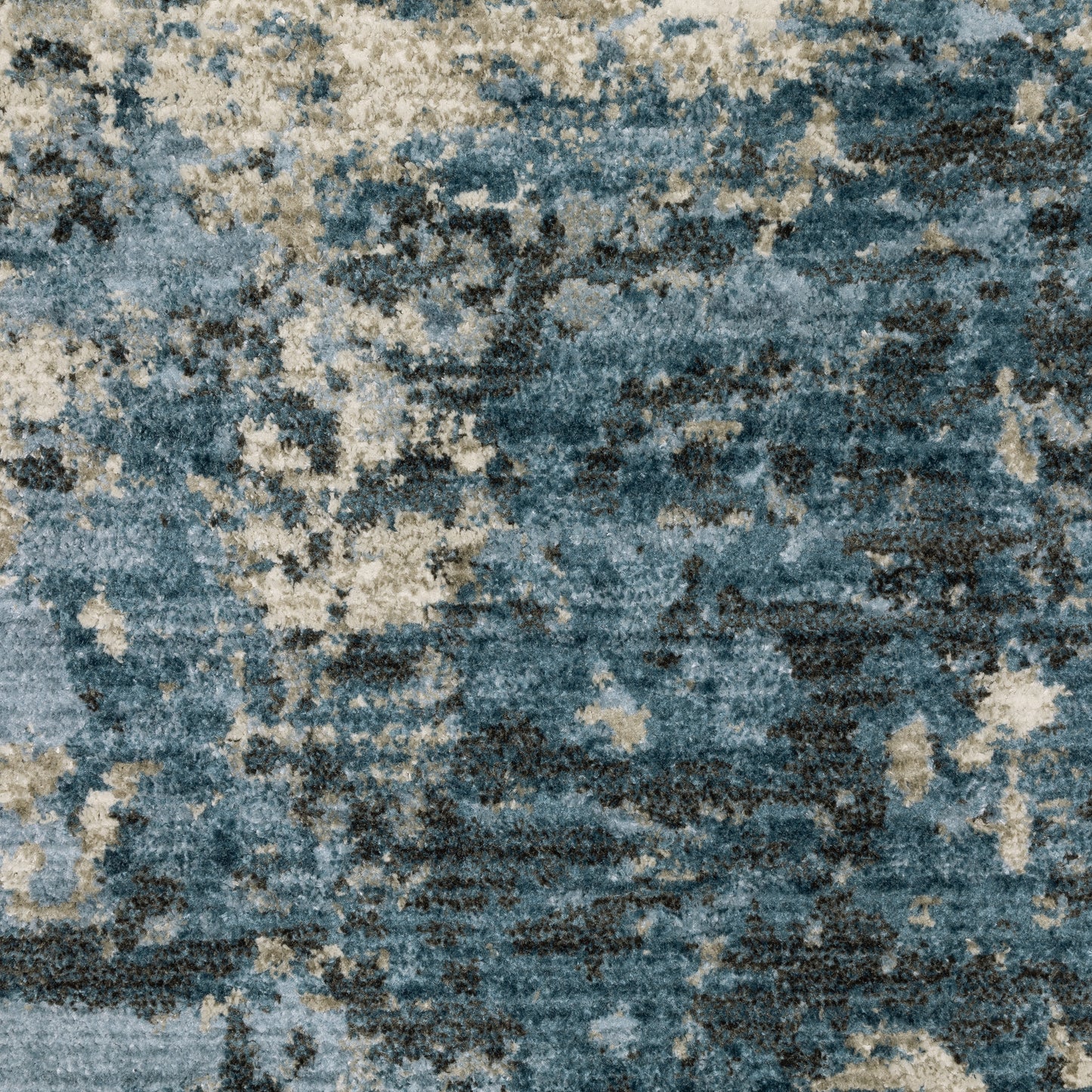 Bauer Distressed Blue/ Beige Abstract Cut Pile Rug
