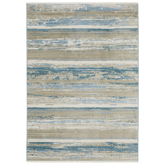 Bauer 042L2 Blue Distressed Rug
