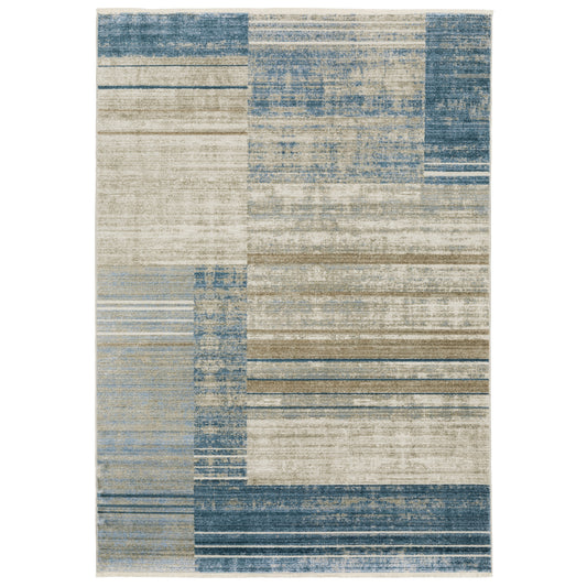 Bauer 090B2 Blue Distressed Rug