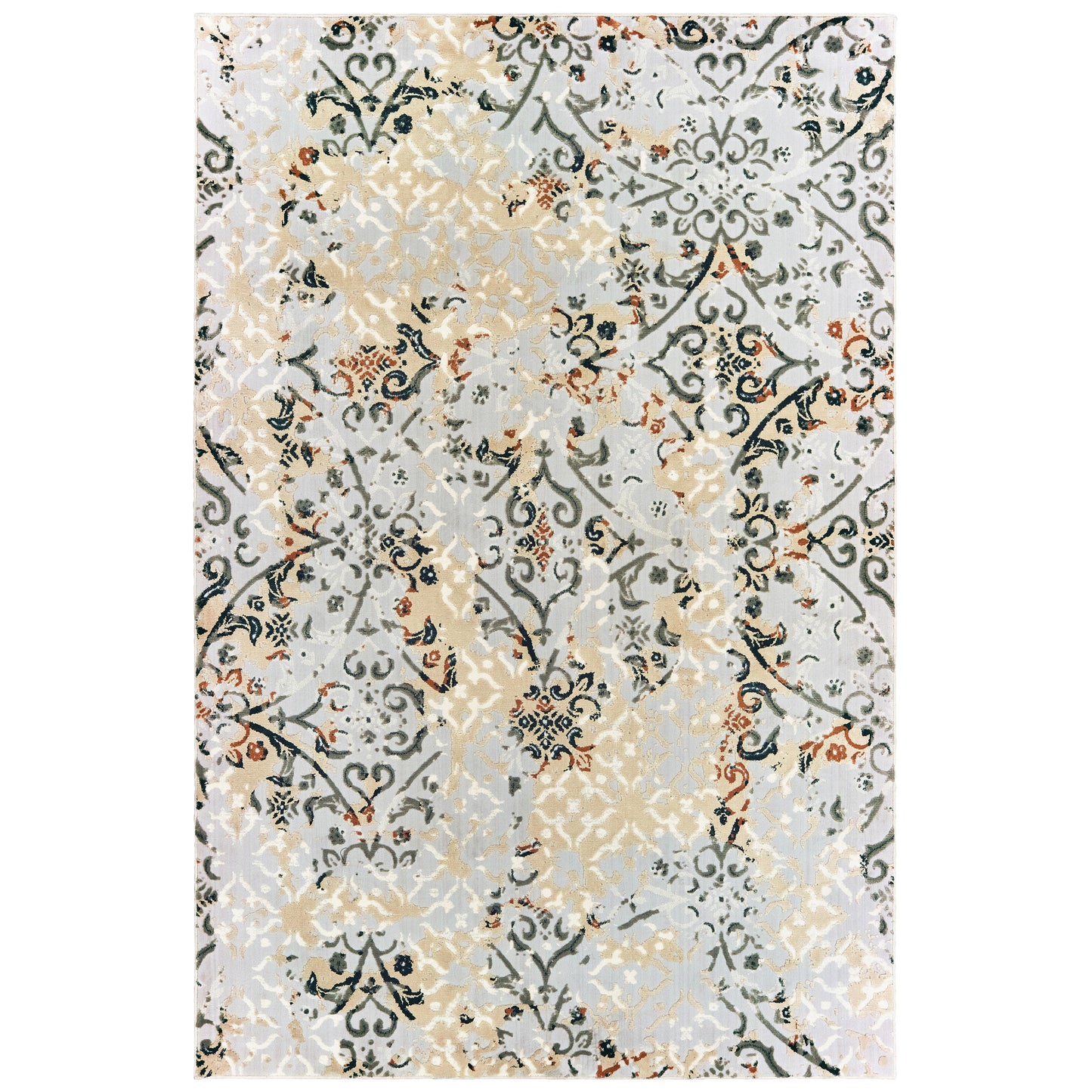 Bowen 108W2 Grey Distressed Rug