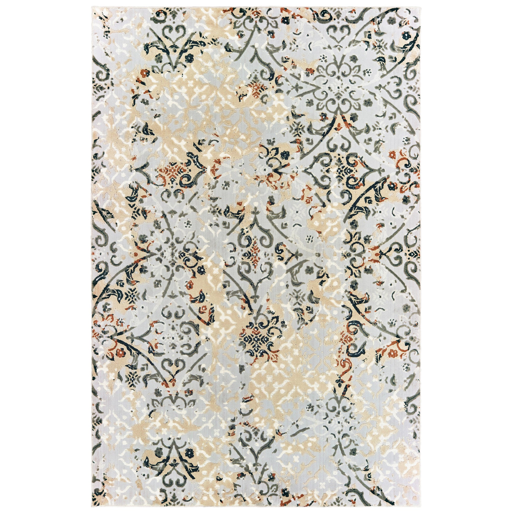 Bowen 108W2 Grey Distressed Rug