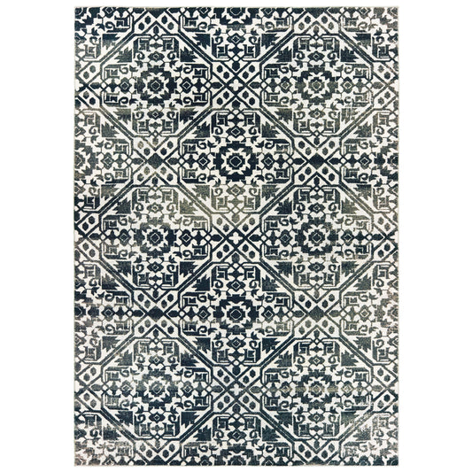 Bowen 5506E Navy Distressed Rug