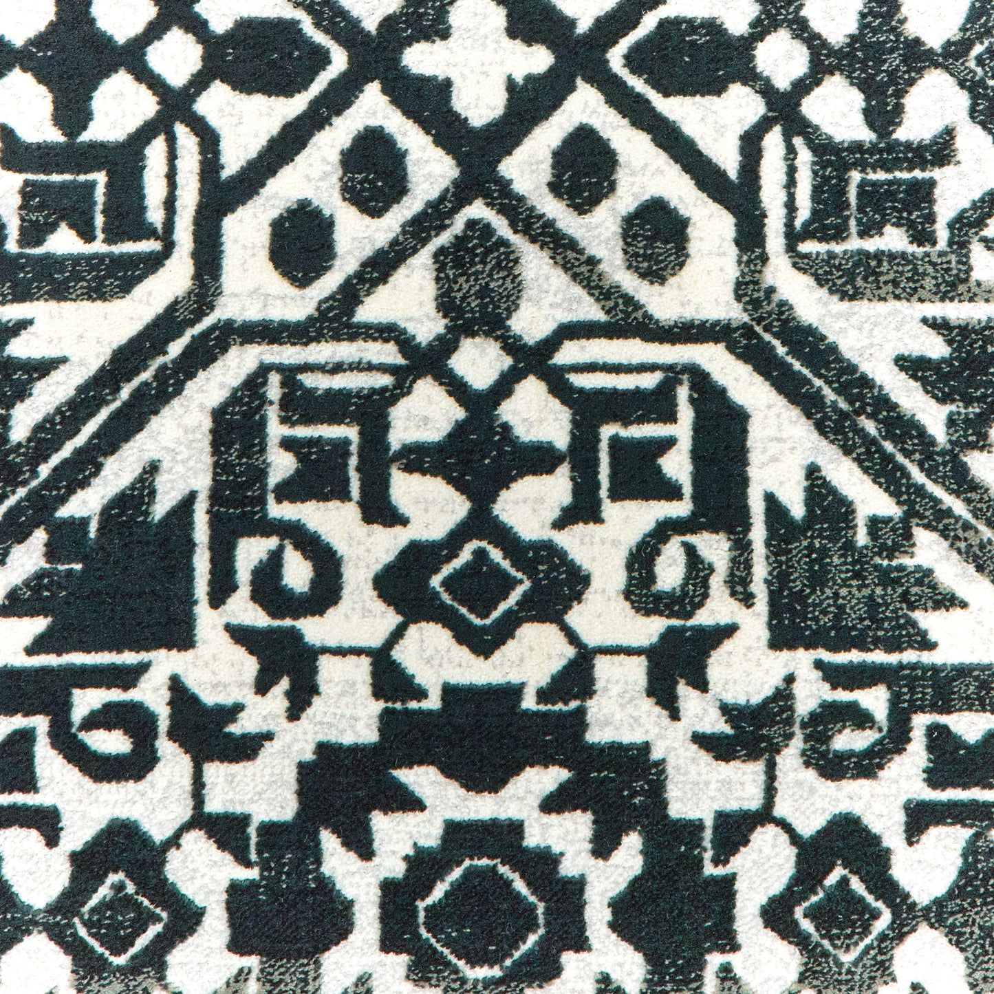 Bowen Distressed Navy/ Ivory Tribal Cut Pile Rug