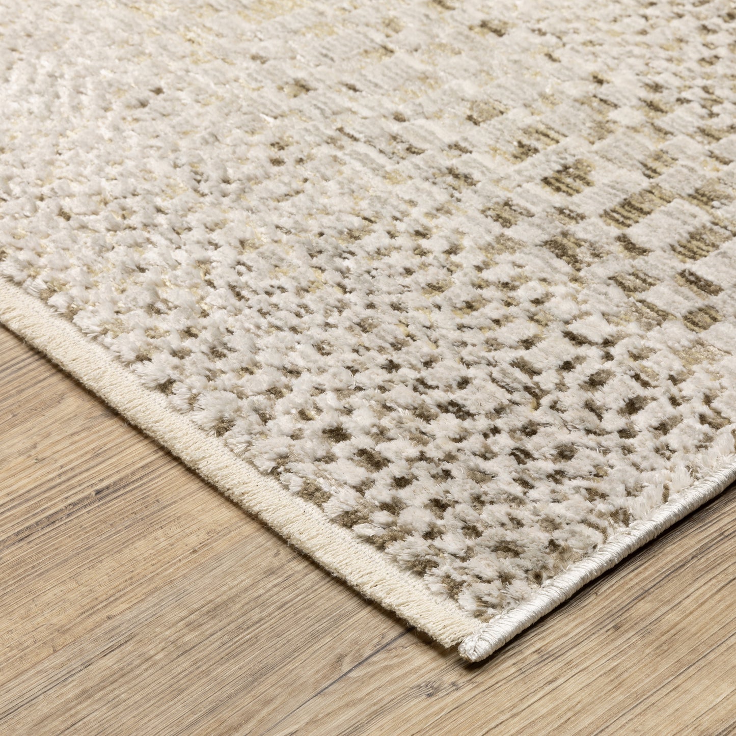 Branigan Abstract Beige/ Gold Cut Pile Rug