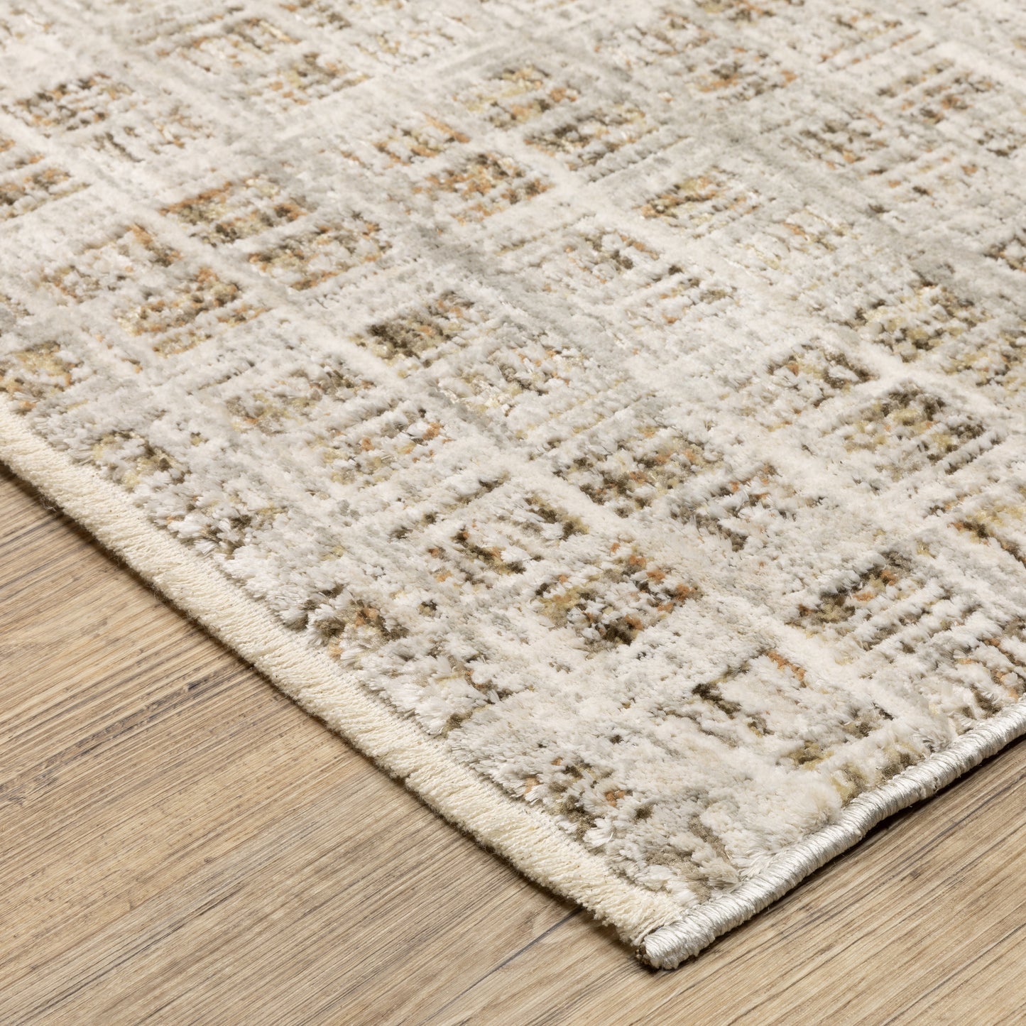 Branigan Abstract Beige/ Gold Cut Pile Rug