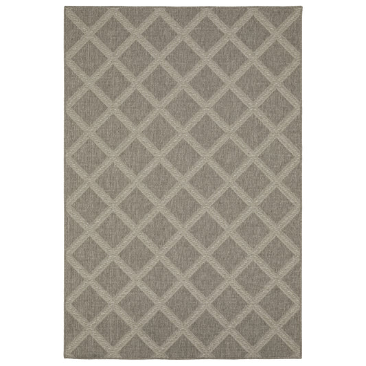 Caicos CA02N Grey Lattice Rug