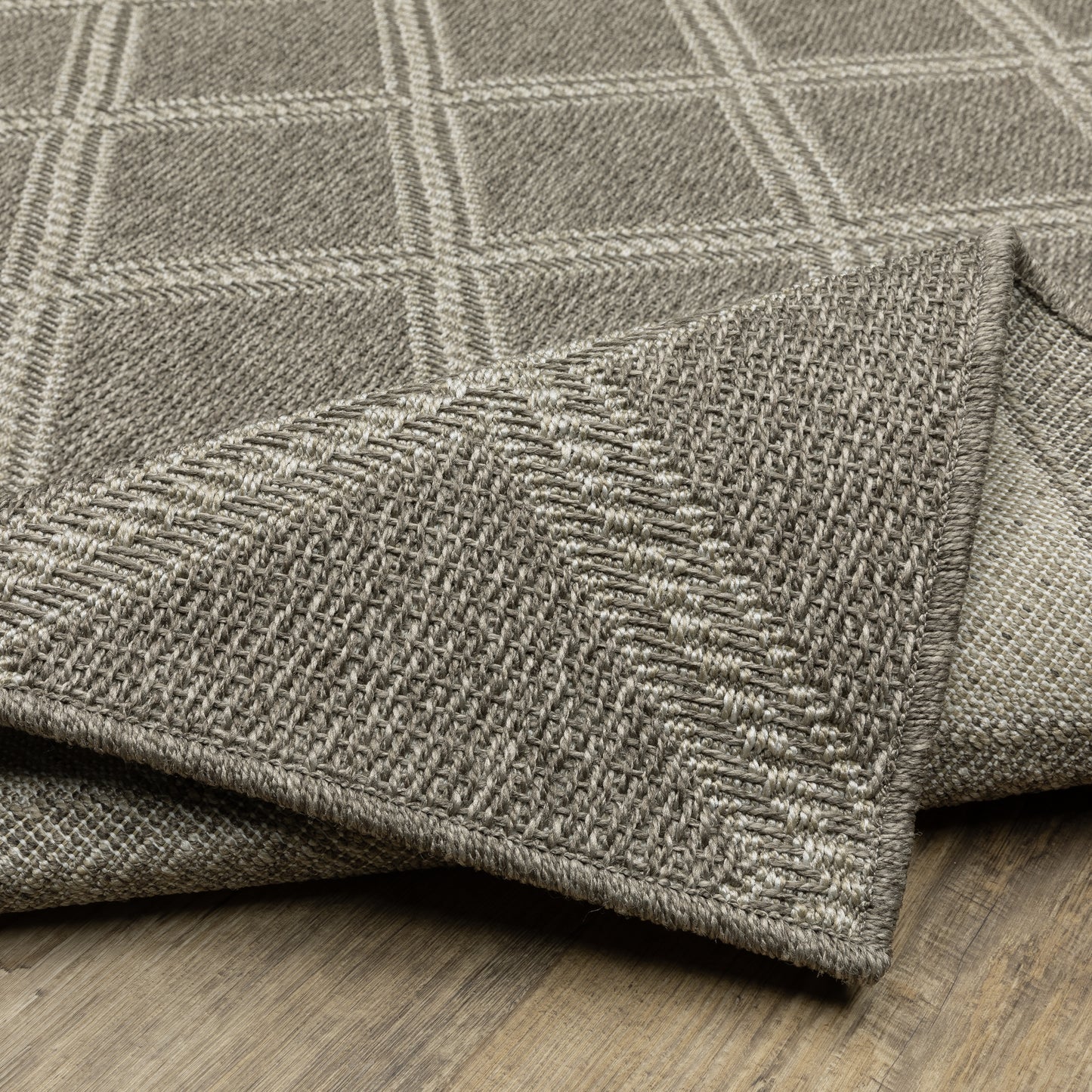 Caicos Lattice Grey/ Grey Geometric Flat Weave Rug