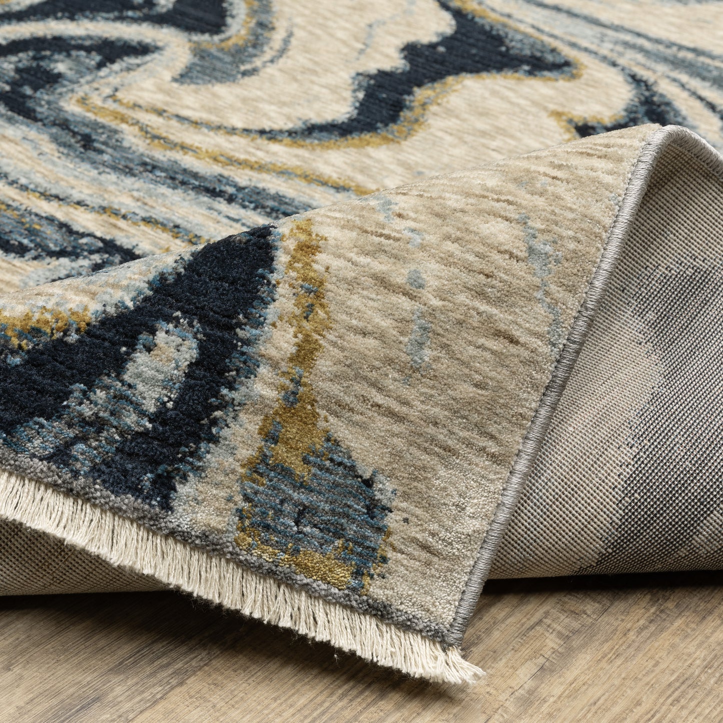 Capella Abstract Blue/ Blue Cut Pile Rug