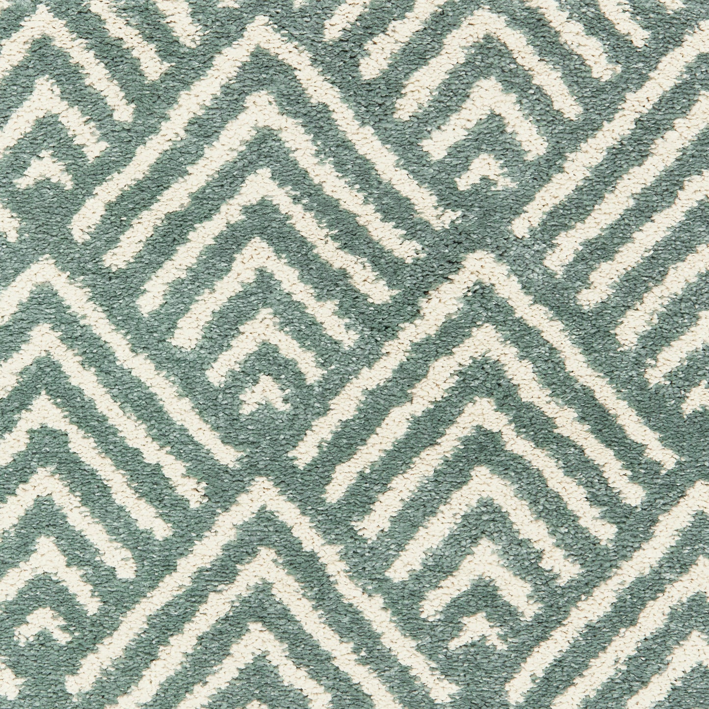 Carson Geometric Blue/ Ivory Cut Pile Rug