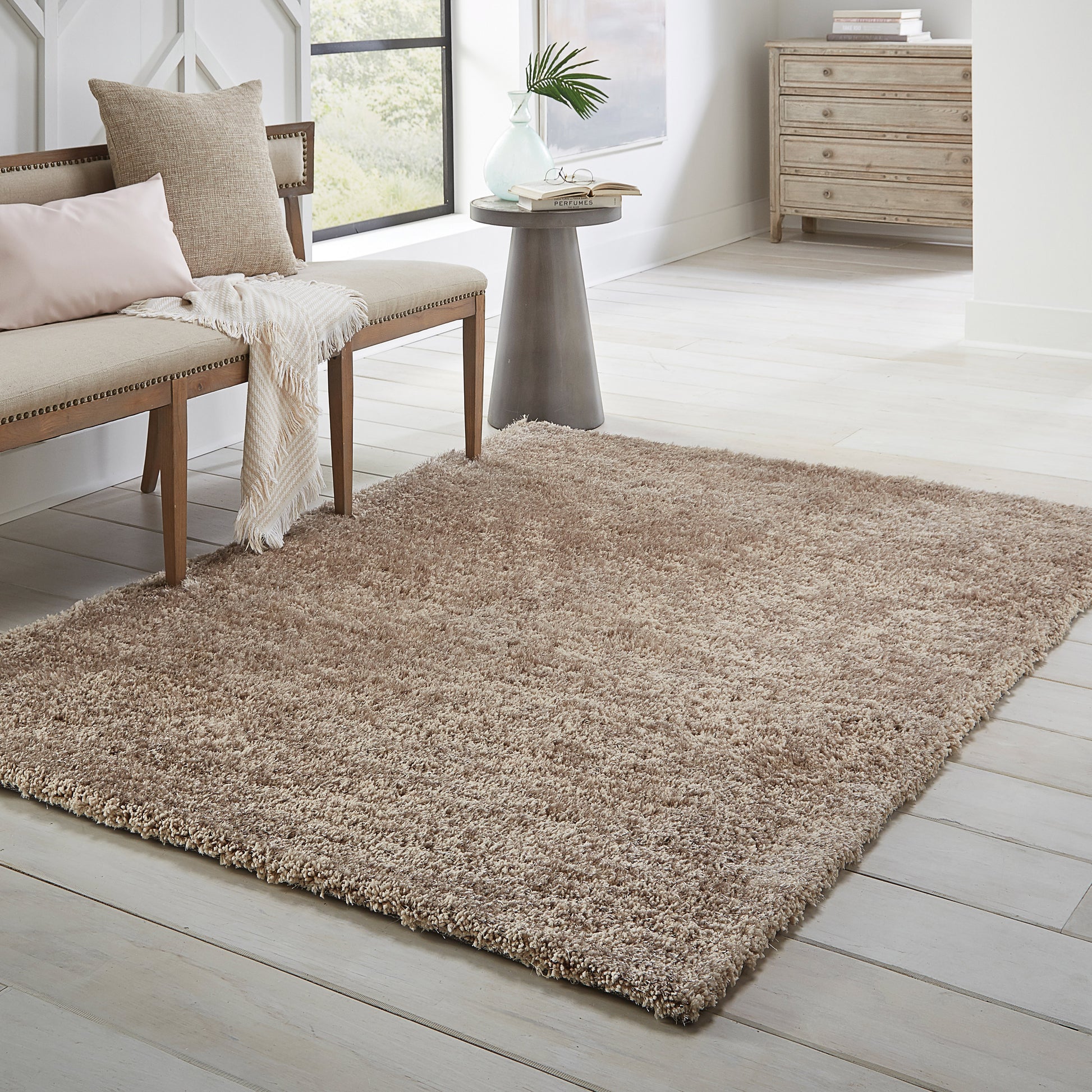 Cosmo 81109 Beige Shag Rug