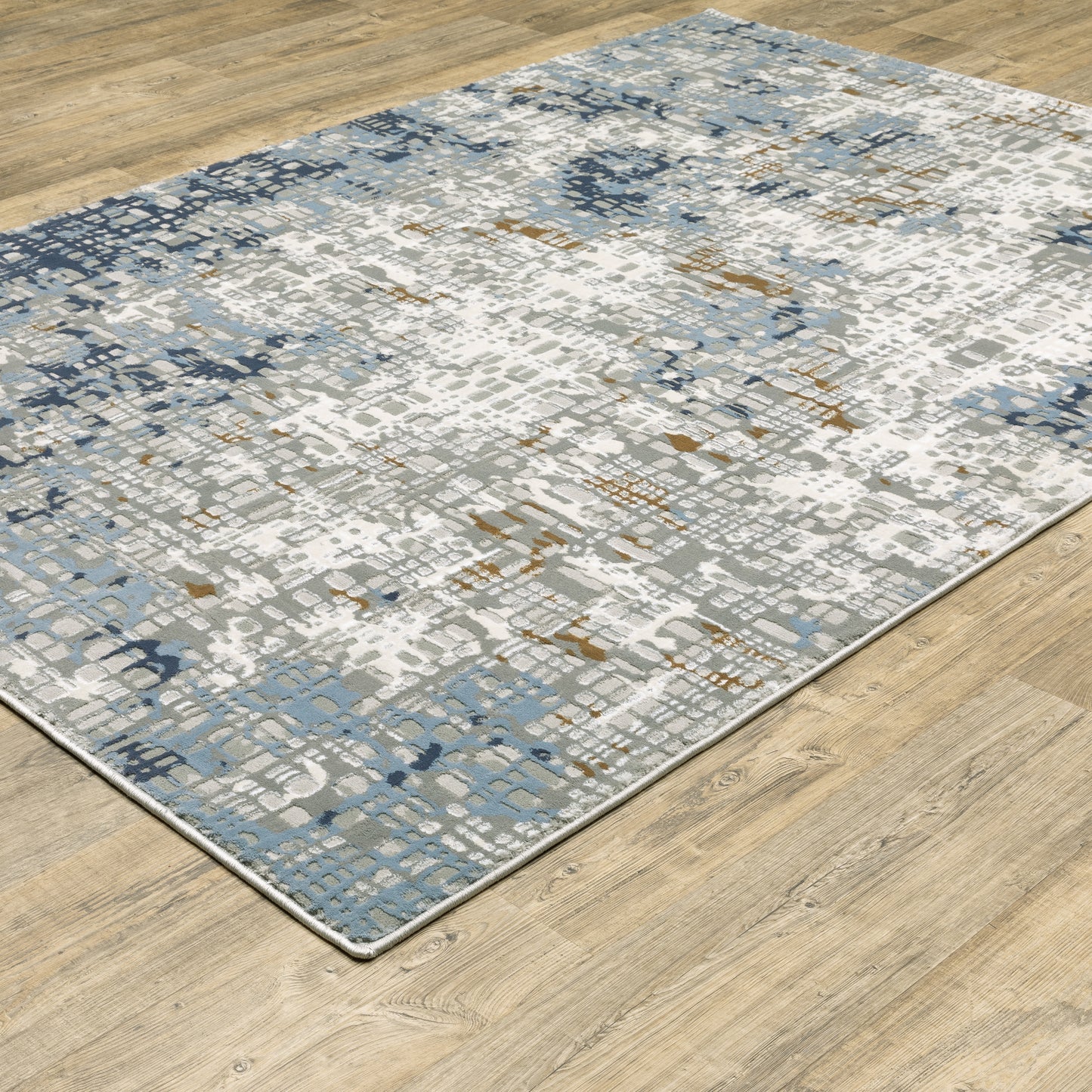 Easton 011E3 Blue Abstract Rug