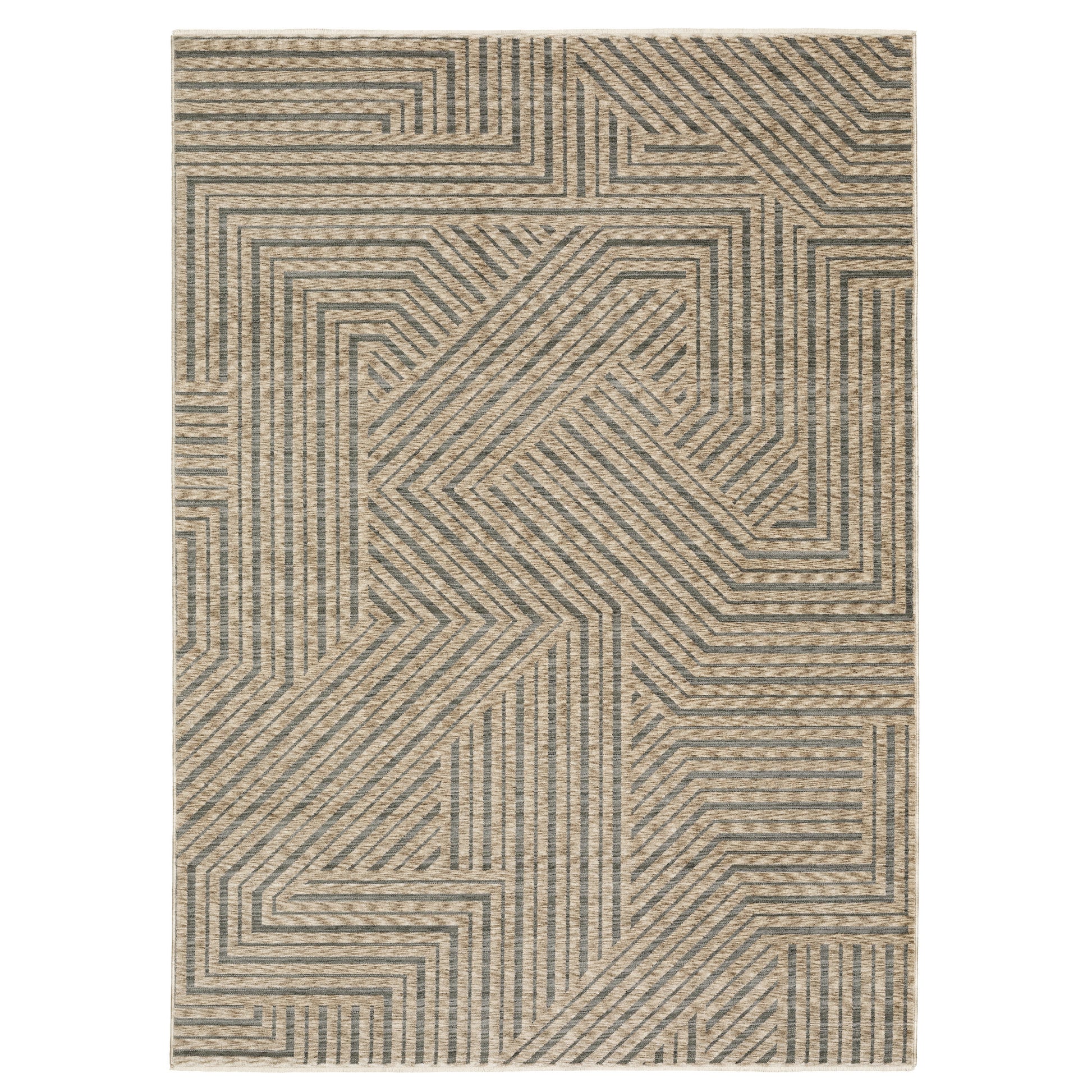 Echo ECH01 Beige Stripe Rug